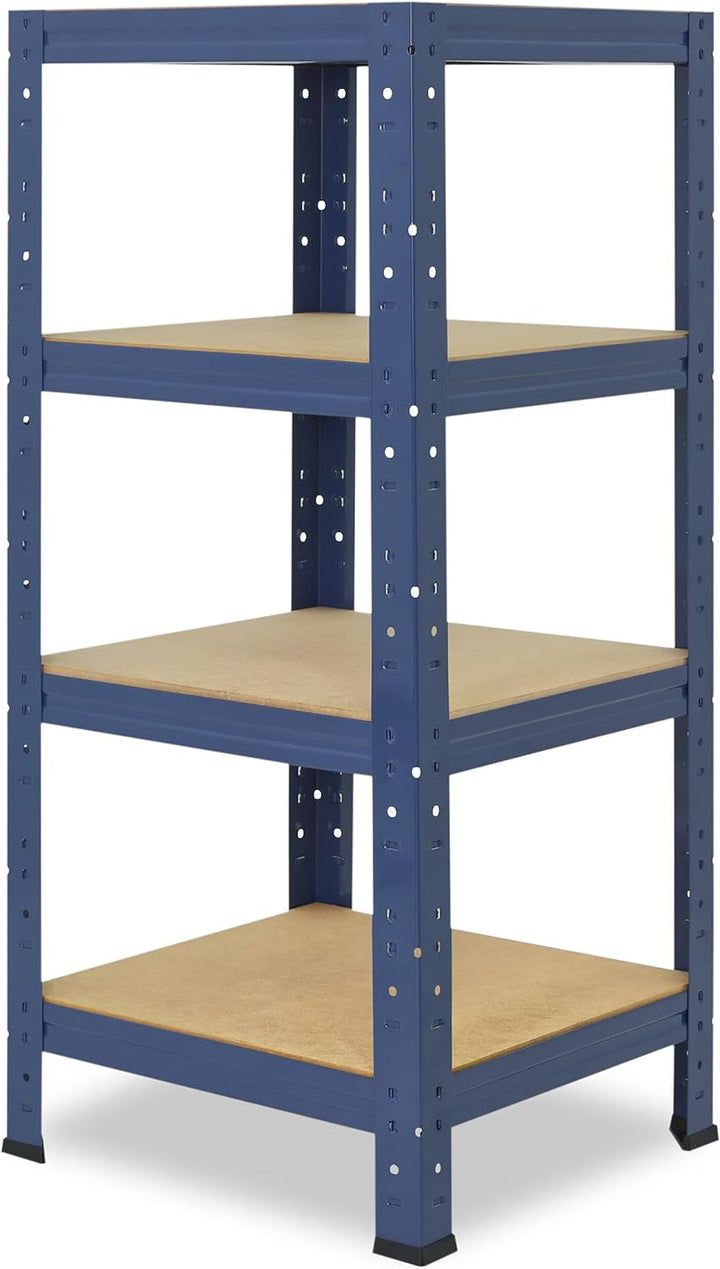 shelfplaza® 100x30x30cm Home Schwerlastregal blau/Metallregal mit 4 Böden/Kellerregal Metall, Garage