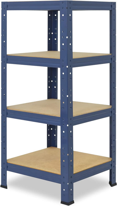 shelfplaza® 100x30x30cm Home Schwerlastregal blau/Metallregal mit 4 Böden/Kellerregal Metall, Garage