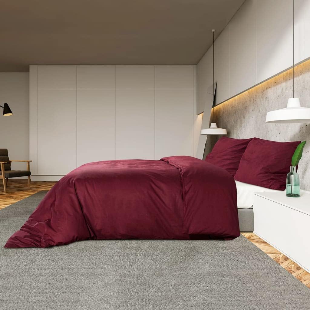 homiuse Bettwäsche-Set Bordeauxrot 155x220 cm Baumwolle Bettwäsche Winter Kuschel Bettwäsche Baumwol