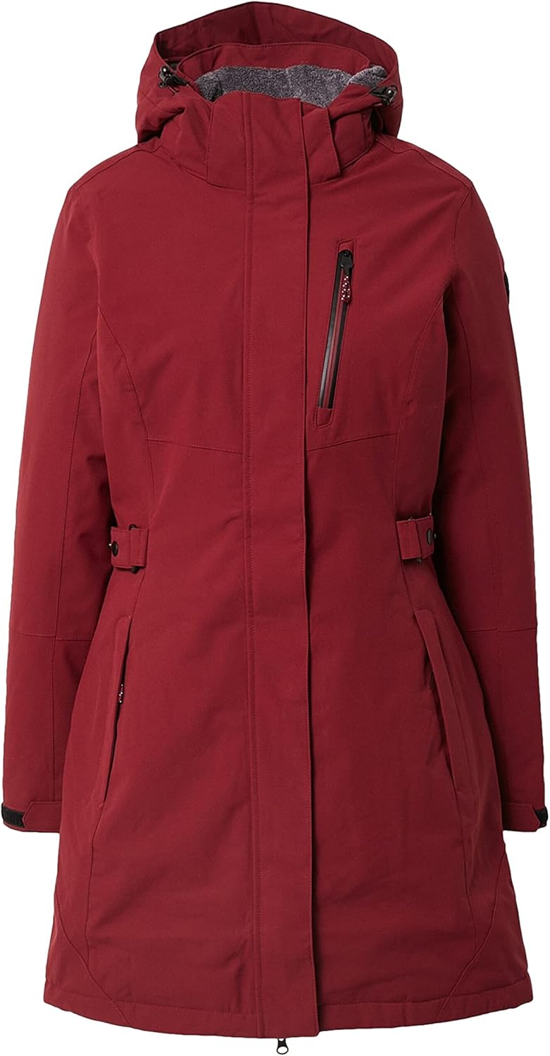 Killtec Damen Kow 165 Wmn Prk Funktionsparka/Parka mit abzippbarer Kapuze 48 weinrot, 48 weinrot