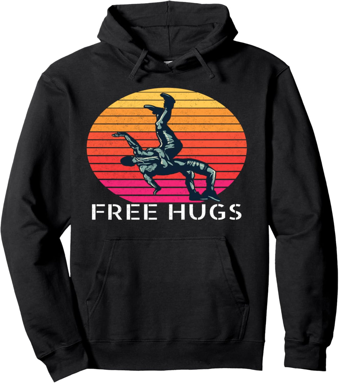 Free Hugs Spass Wrestling Martial Arts Pullover Hoodie