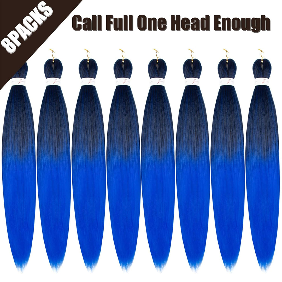 Pre-stretched Braiding Hair Professional Easy Crochet Braid Hair 26 Inch 8 Packs Hot Water Setting S
