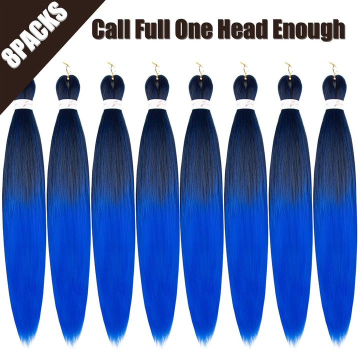 Pre-stretched Braiding Hair Professional Easy Crochet Braid Hair 26 Inch 8 Packs Hot Water Setting S