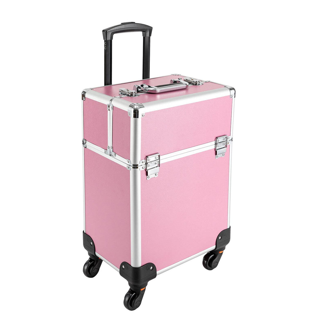 Kosmetikkoffer Trolley, Alu Trolley, 4-in-1 Schminkkoffer, Friseurkoffer, abschliessbar, Make-up Kof