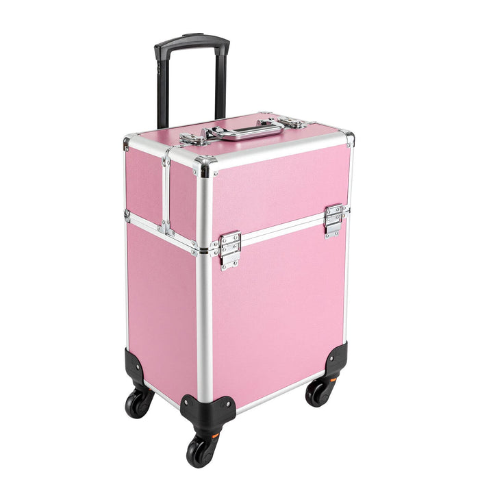 Kosmetikkoffer Trolley, Alu Trolley, 4-in-1 Schminkkoffer, Friseurkoffer, abschliessbar, Make-up Kof