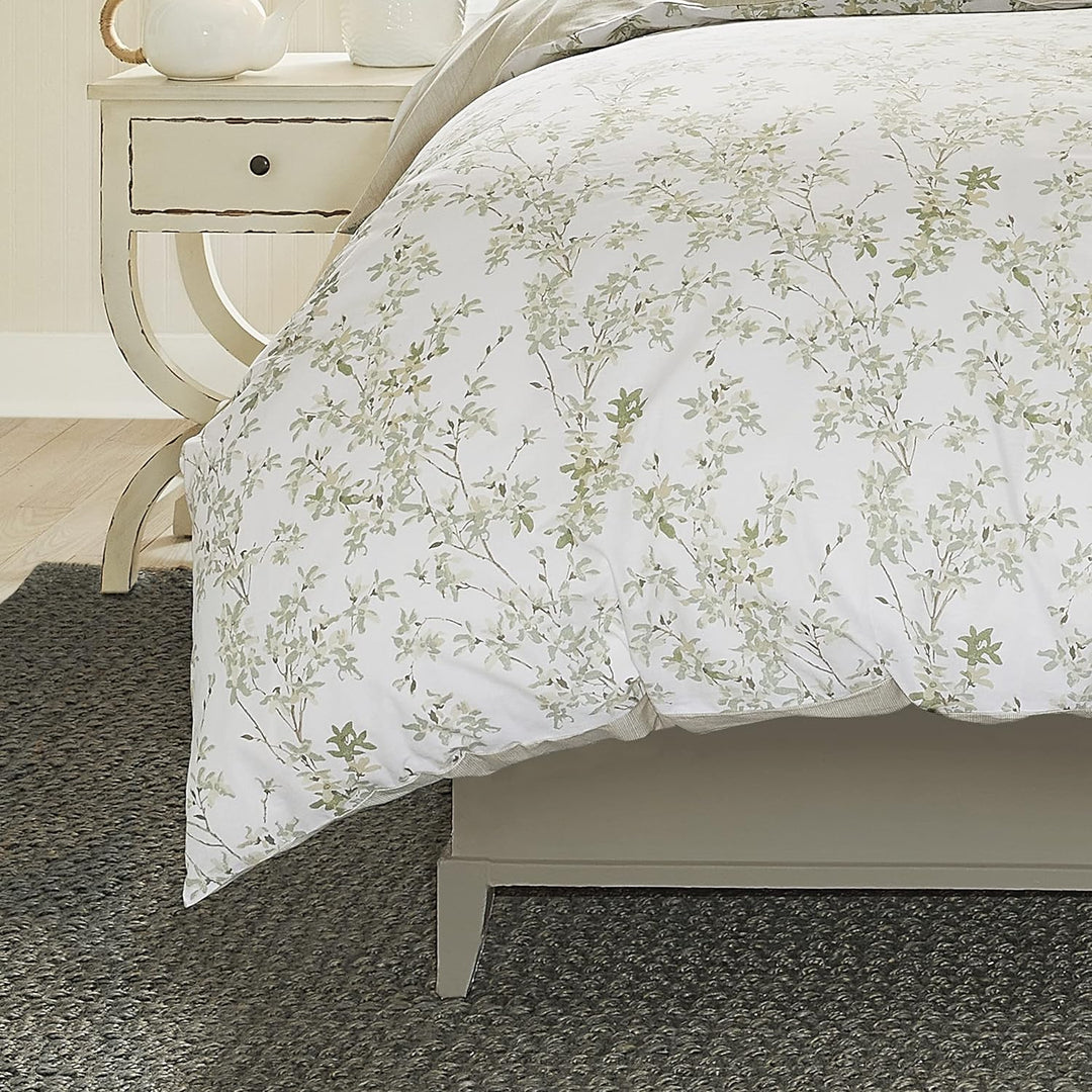 Laura Ashley Home - Queen-Bettbezug-Set, Baumwolle, wendbare Bettwäsche mit passenden Kissenbezügen,