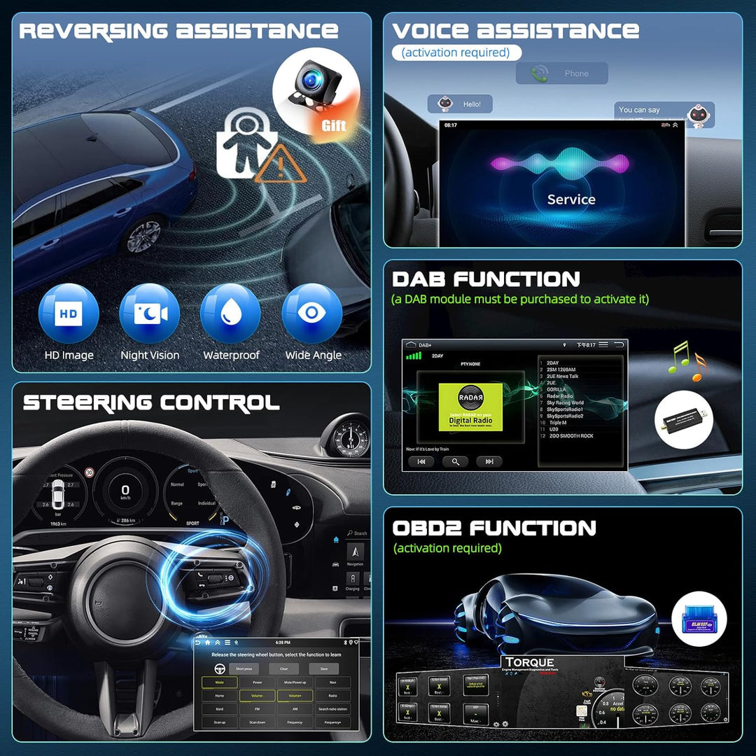 CAMECHO 4G+128G Android 15 Autoradio für Suzuki Splash Ritz/Opel Agila B 2004-2014 mit Navi Carplay