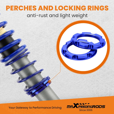 maXpeedingrods Gewindefahrwerk Für Volkswagen Golf MK2 1985-1992 (19E) Jetta II 1G 1984-1992-Blau
