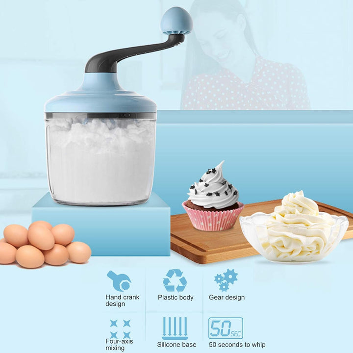 Handmixer für Sahne, Handkurbel Mixer Eierschläger Separator Kunststoff Handmixer Pusher Vielseitige