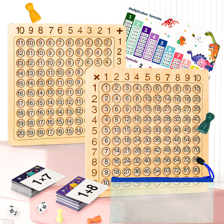 OneNine Hölzerne Montessori Multiplikation & Addition 2 in 1 Mathe Board Game, 1x1 Rechnen Lernen Sp