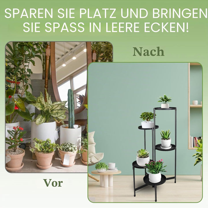 lalago 5 Etagen Blumenständer, Pflanzenregal Blumenregal Indoor Outdoor, Metall Pflanzenständer, Blu