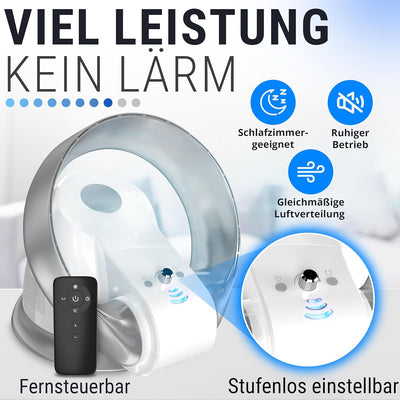 Unimat flügelloser rotorloser Ventilator, Tischventilator im ungewöhnlichen Design zur Wandmontage g