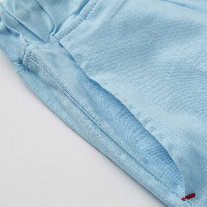 JustSun Kurze Hosen Herren Leinen Shorts Leicht Atmungsaktiv mit Tunnelzug S Hellblau, S Hellblau
