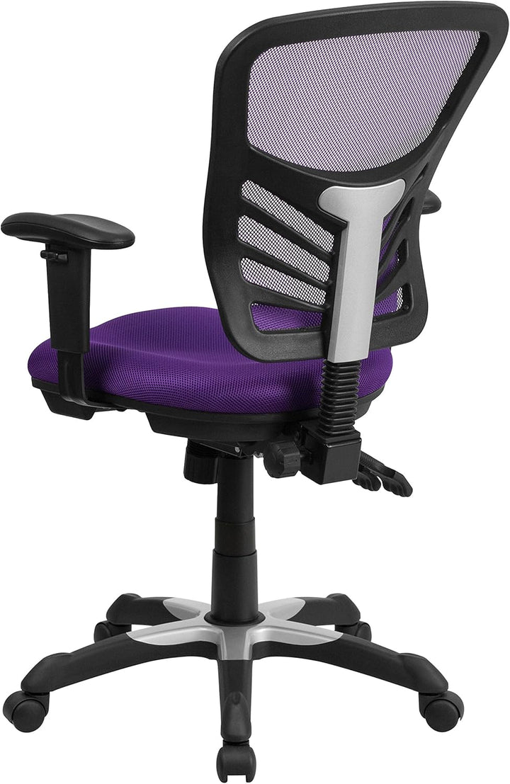 Flash Furniture Bürostuhl, ergonomisch, mit Mesh-Rückenunterstützung, geformtem und höhenverstellbar
