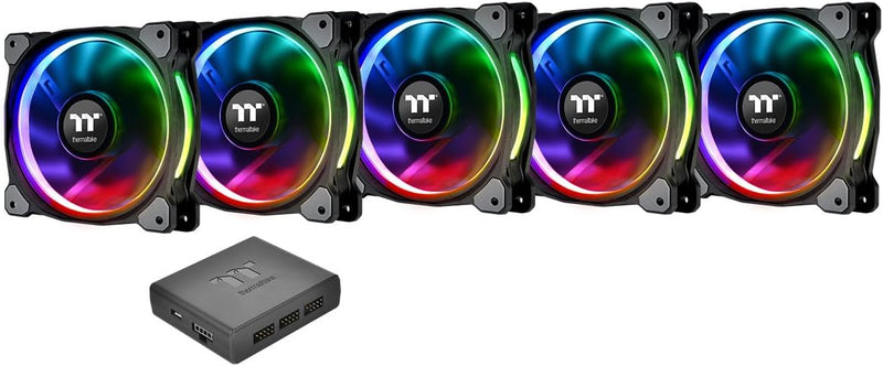 Thermaltake CL-F057-PL14SW-A Riing Plus 14 Gehäuselüfter TT Premium Edition 5 Pack mit Software RGB