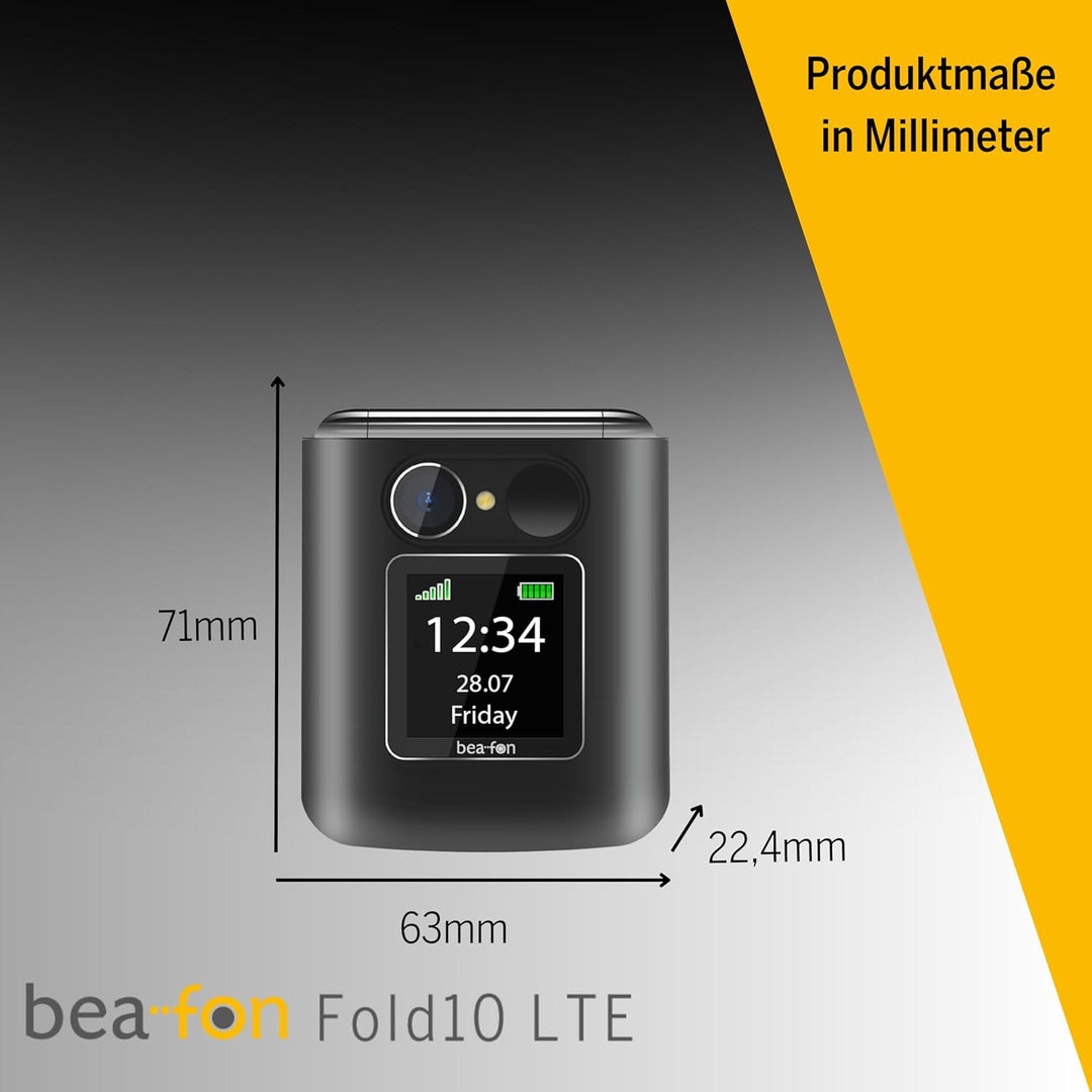 Beafon, Fold10 LTE, Klapphandy, SOS Notruftaste, XL Farbinnendisplay2,2 (5,58cm), XL Farbaussendispa
