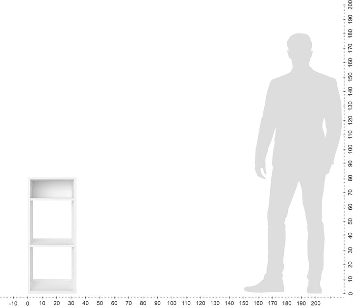 KOMTO Regal Weiss - Bücherregal Klein, Standregal, Würfelregal, Nachtisch, Büroregal 33,8 x 30,7 x 8