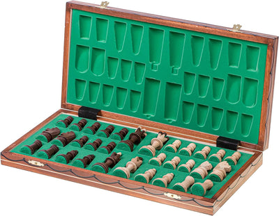 Square - Schach Schachspiel - JUNIOR LUX - 41 x 41 cm - Schachfiguren & Schachbrett aus Holz