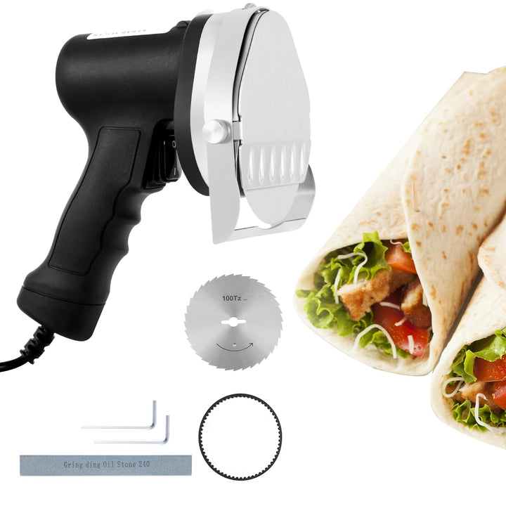 YJINGRUI Dönermesser Elektrisch, Elektrisches Kebabmesser/Schneidemesser, 2 Edelstahlklingen, 80 Wa