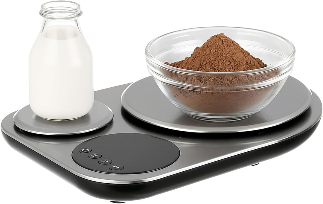 Kasanova 1 Digitale Küchenwaage-SmartChef Doppelplattform, Edelstahl ABS-Kunststoff Elektronische Ko