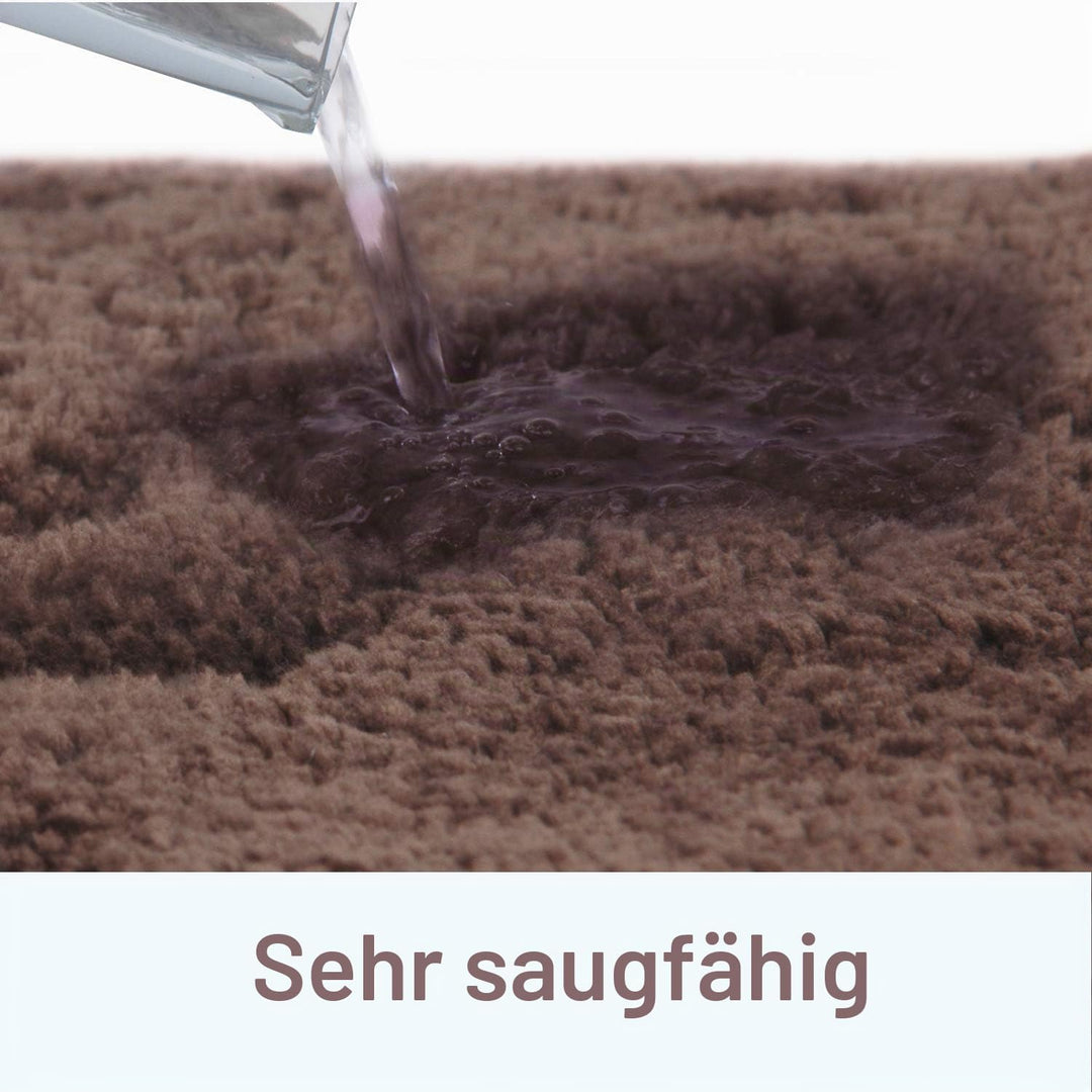 FCSDETAIL rutschfeste, Hochflor Badteppiche 80X150 cm, Maschinenwaschbare Badematte, Badvorleger mit