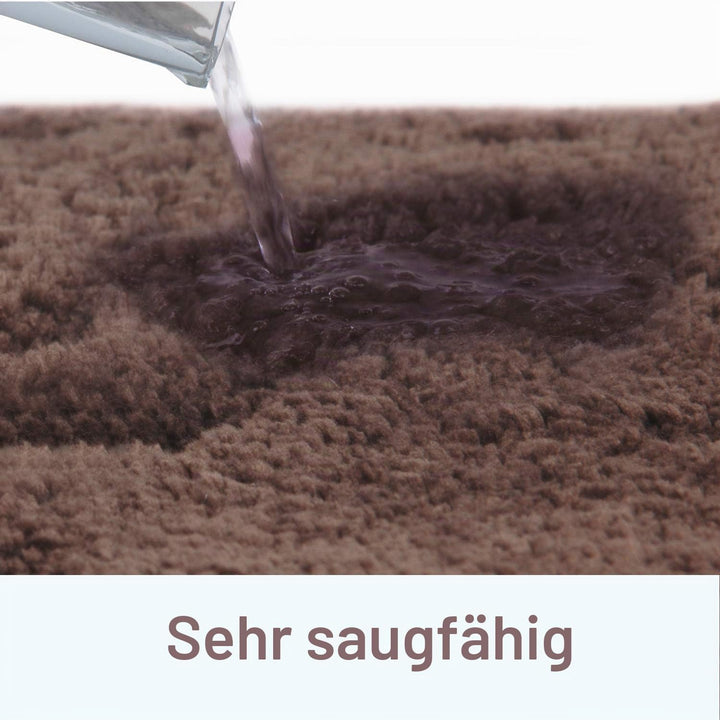 FCSDETAIL rutschfeste, Hochflor Badteppiche 80X150 cm, Maschinenwaschbare Badematte, Badvorleger mit