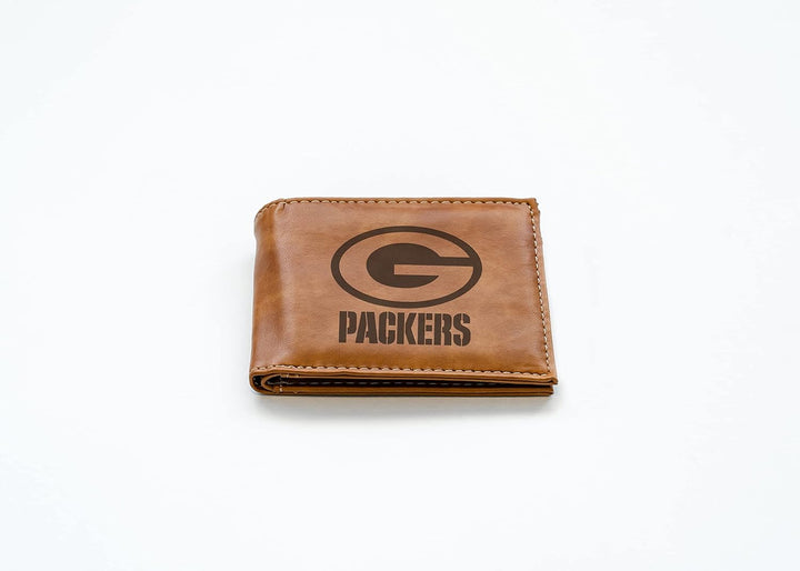 Rico Industries NFL Geldbörse mit Lasergravur, Braun Green Bay Packers, Green Bay Packers