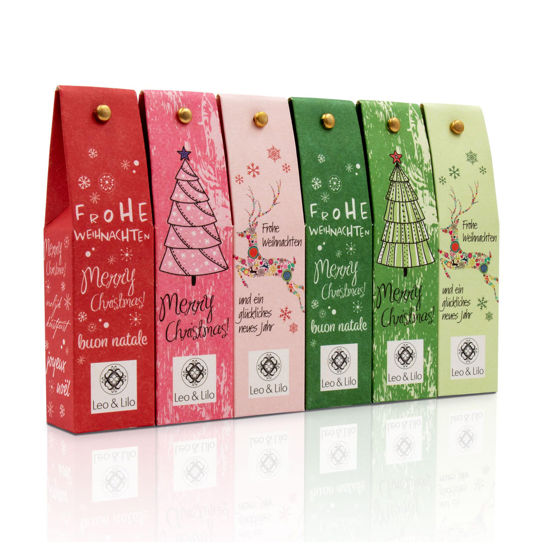 Leo & Lilo Handcreme Geschenkset Kleiner Weihnachtsgruss - 6 einzeln verpackte Naturkosmetik zertifi