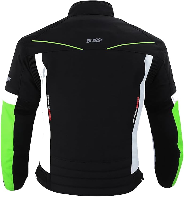 BI ESSE Wasserdichte Motorradjacke mit abnehmbaren CE-Protektoren, aus Stoff für Motorrad, Roller, R
