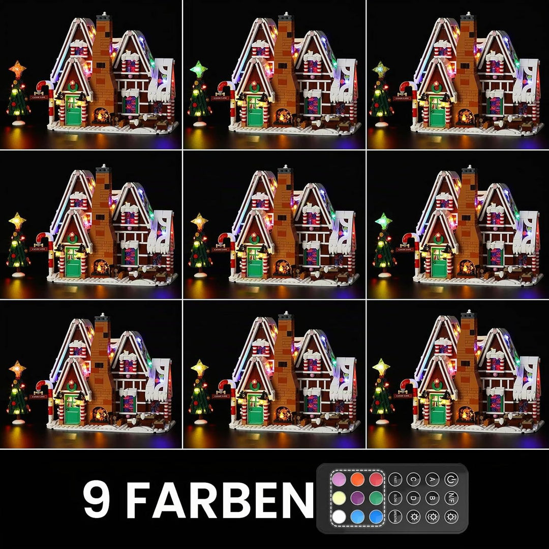 GEAMENT LED Licht-Set (Fernbedienung) Kompatibel mit Lego Lebkuchenhaus (Gingerbread House) - Beleuc