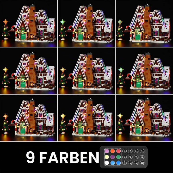 GEAMENT LED Licht-Set (Fernbedienung) Kompatibel mit Lego Lebkuchenhaus (Gingerbread House) - Beleuc