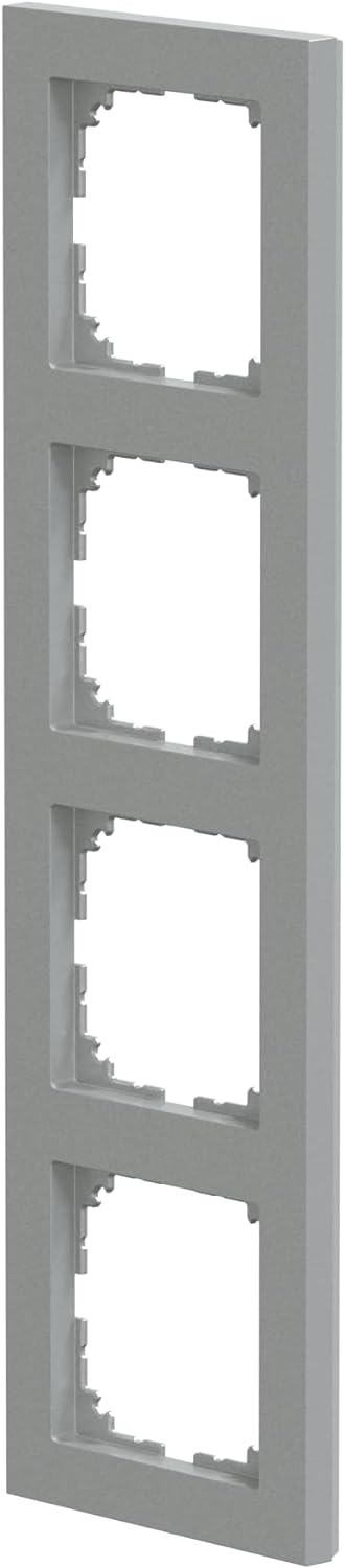 Schneider Electric Merten MEG4040-3660 M-Pure Rahmen 4-fach für Steckdosen und Schalter, Aluminium 4