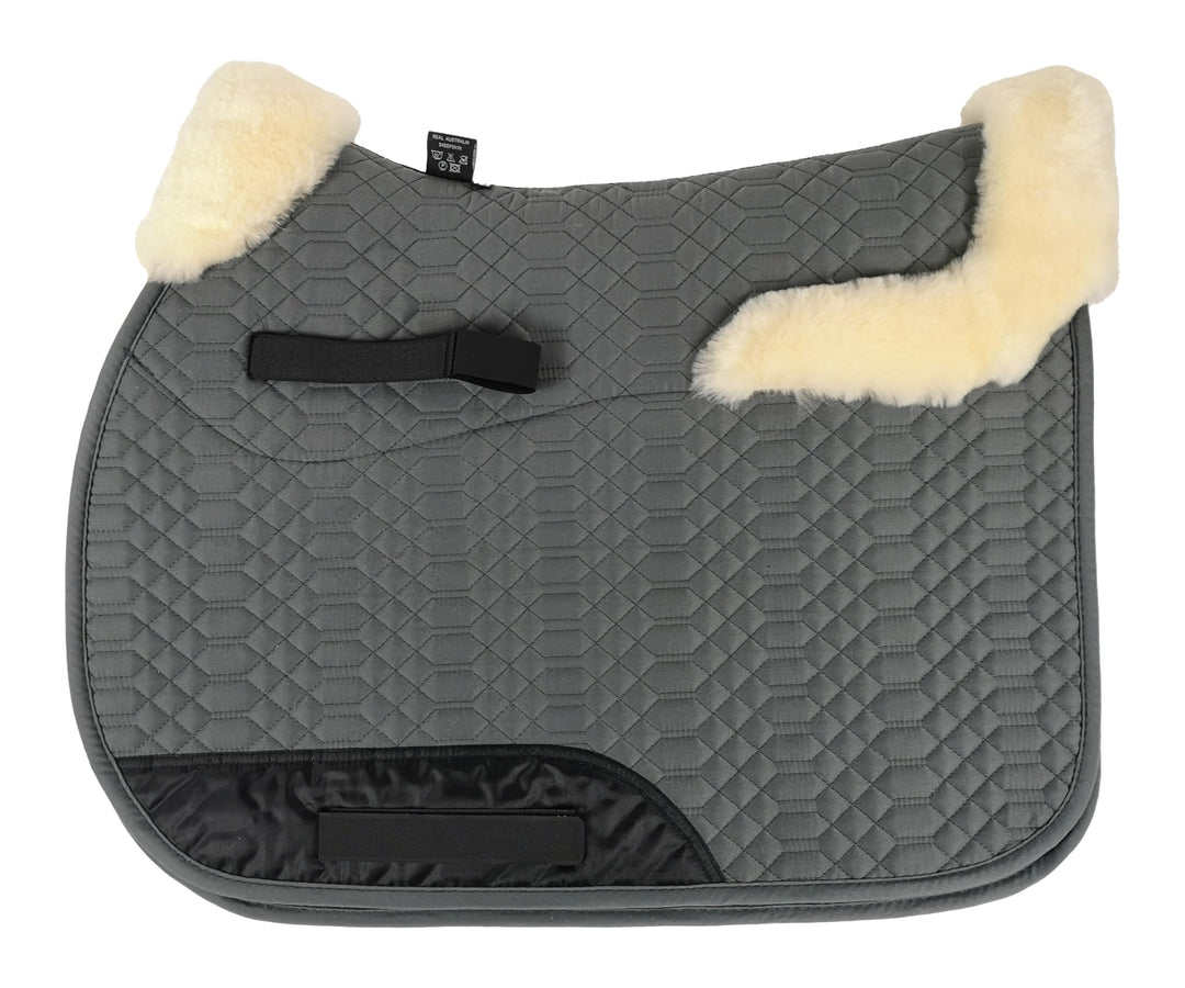 Engel Reitsport Lammfell Schabracke Half Lined mit Fellkranz vorne und hinten SCHABRA4-VSS-GRA-MED S