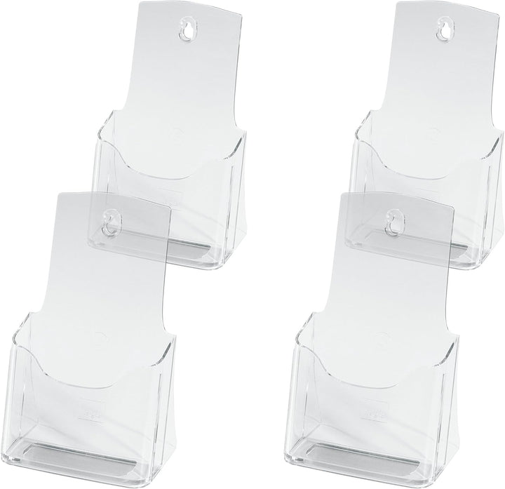 SIGEL LH113 Tisch-Prospekthalter DIN lang-A6 aus hochwertigem Acryl, 4-er Pack - Prospektständer - F