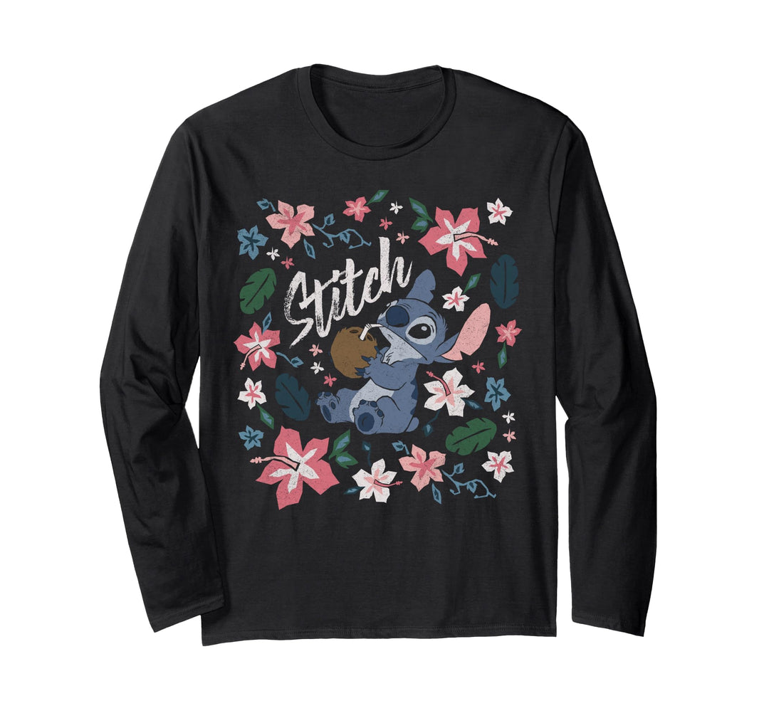Disney Lilo & Stitch Floral Portrait Langarmshirt