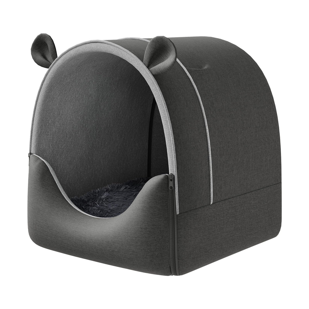 EUGAD Hundehöhle Kleine Hunde, 2-in-1 Hundehütte Indoor, Faltbar Warm Hundehütten,Hundekörbchen mit