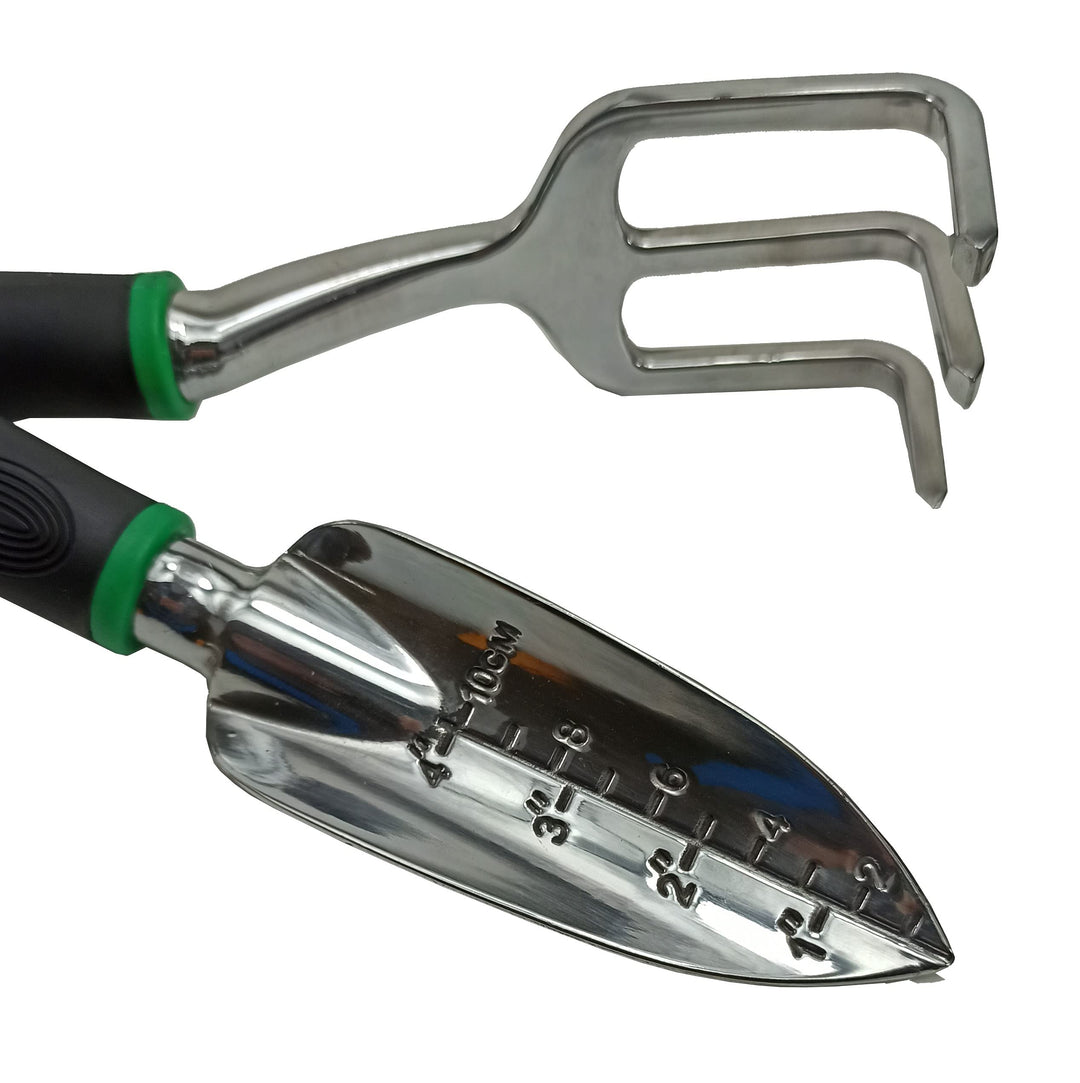 Gartenwerkzeug Pflanzset Gartengeräte Set aus Edelstahl Handrechen Handkelle Pfanzkelle Gartenhacke