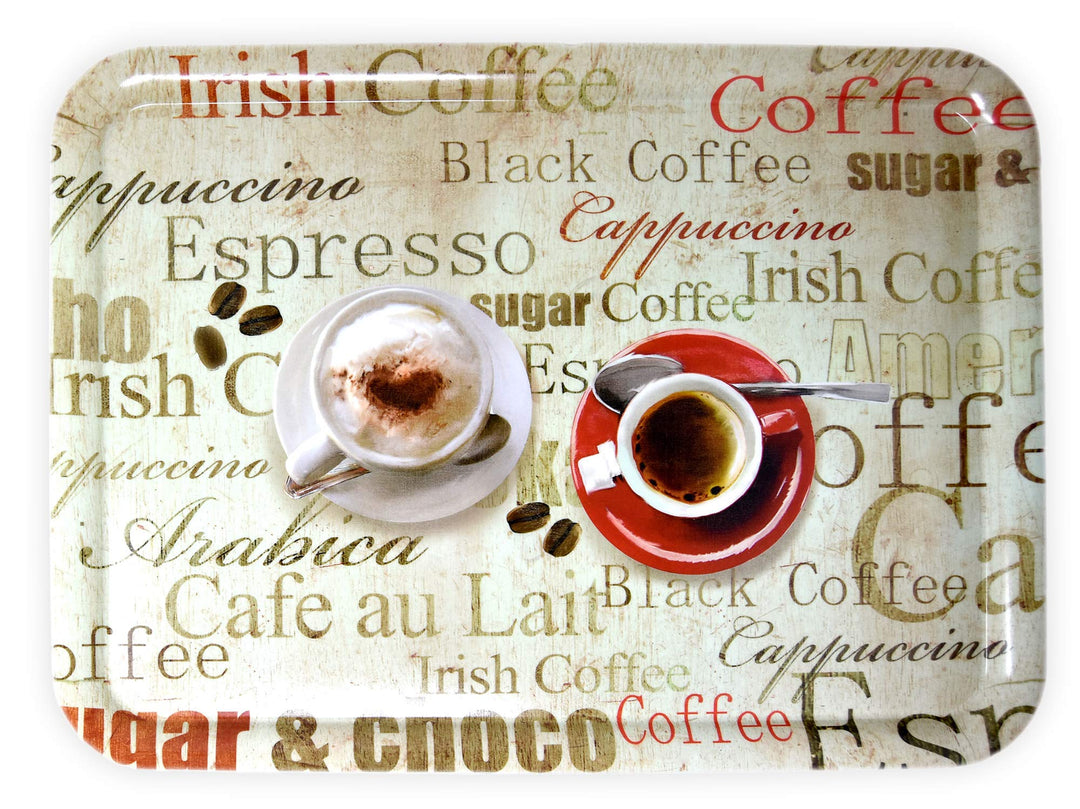 Lashuma Gastrotablett Rechteckig, Druck: Espresso, Grosses Kunststoff Tablett 50x37 cm, Italienische