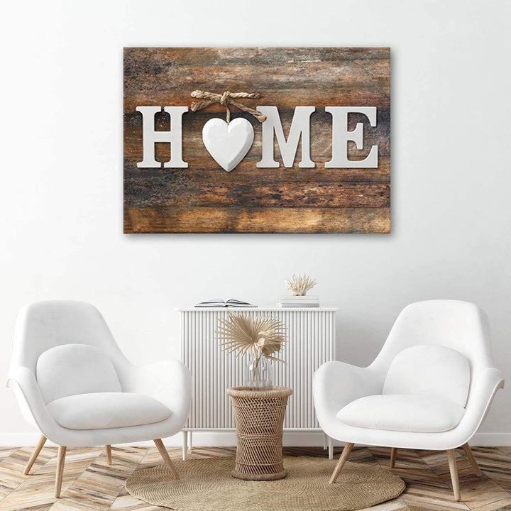 Feeby Vlies Leinwandbild Rustikal Shabby Chic Vintage Retro 120x80 cm Wanddeko Design Kunstdruck Zim