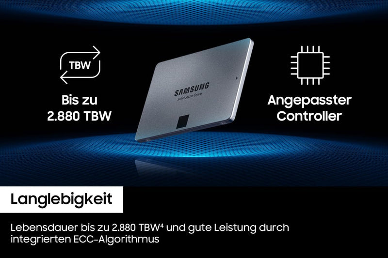 Samsung 870 QVO SATA III 2,5 Zoll SSD, 1 TB, 560 MB/s Lesen, 530 MB/s Schreiben, Interne SSD, schnel