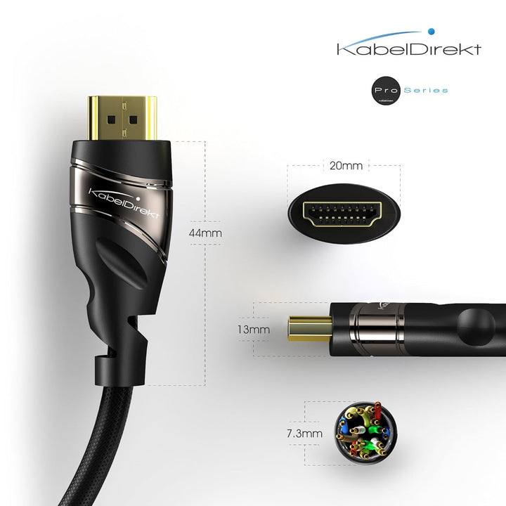 KabelDirekt – 4K HDMI Kabel – in Deutschland entwickelt – 10m (High Speed HDMI mit Ethernet, 4K Ultr