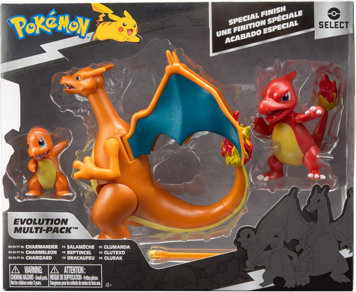 Pokémon PKW2777 - Select Entwicklungs Multipacks - Glumanda, Glutexo, Glurak, offizielles Spielset m