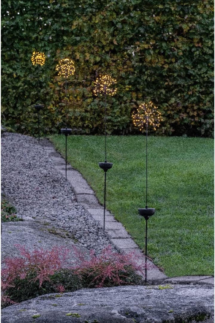 LED-Solar-"Firework", schwarz, Edelstahl