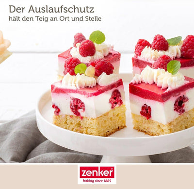 Zenker 7022 Rechteck-Springform DELUXE, eckige Premium-Backform mit emailliertem Boden und Auslaufsc