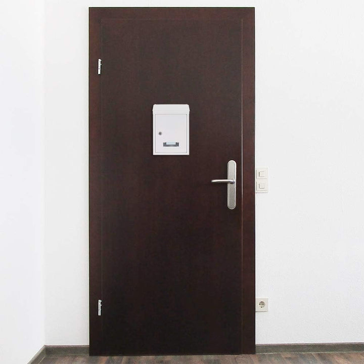 HomeDesignMailbox HDM-2100-Weiss, Zylinderschloss mit 2 Schlüssel, Stahl, BxH 215x300 mm, Befestigun