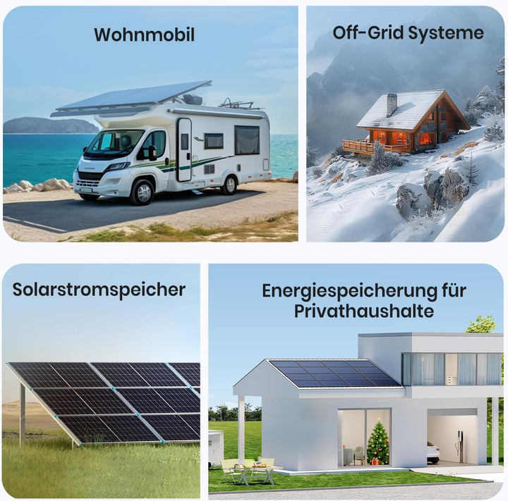 VATRER POWER 12V 100Ah H190 Bluetooth LiFePO4 Batterie mit 188mm Höhe 1280Wh 5000+ Zyklen Lithium Ba