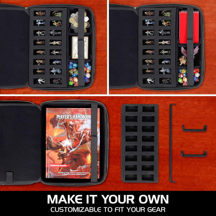 ENHANCE RPG-Organizer-Tasche – DND-Ordner mit integriertem Zeichenblatthalter und löschbarem Anreiss