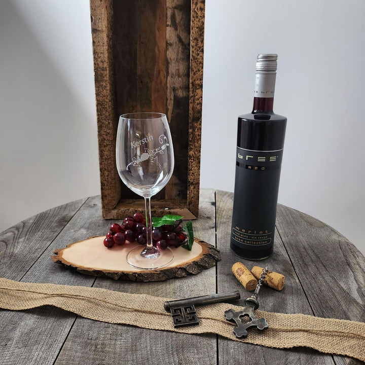 Geschenk zum Valentinstag – Wein Geschenksets – Weinglas mit Gravur 460ml – Geburtstagsgeschenke – G