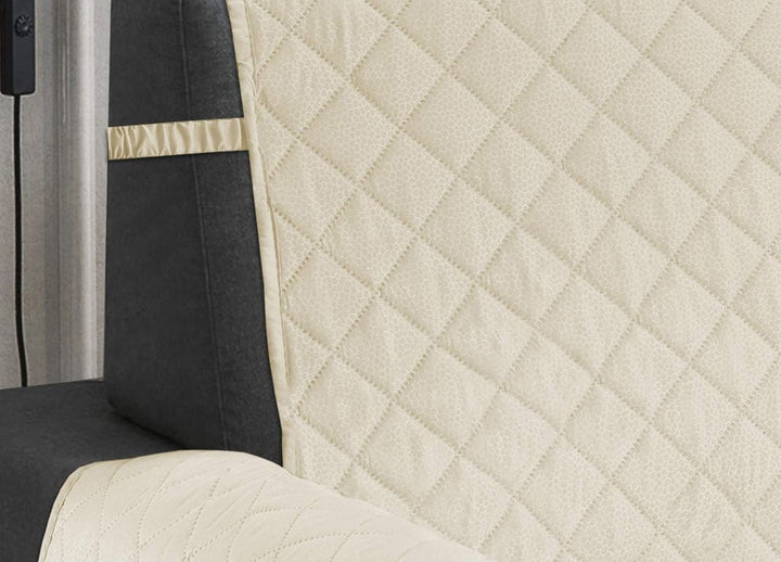 BIANCHERIAWEB Antirutsch-Sofabezug, wasserdicht, gesteppt, Python, Imperial, 2-Sitzer, cremefarben C