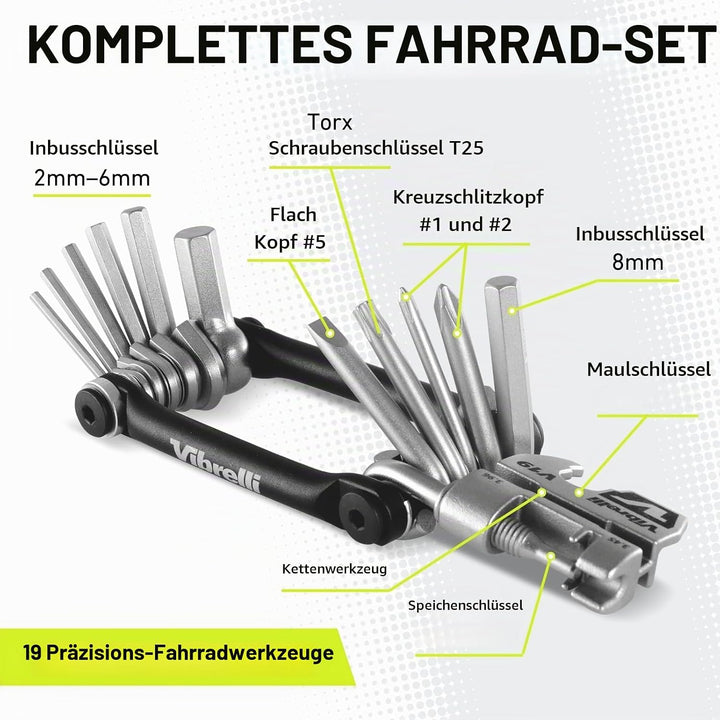 Conwinart Bike Multi Tool - Performance Bicycle Multitool 19 Werkzeuge, 19 Werkzeuge